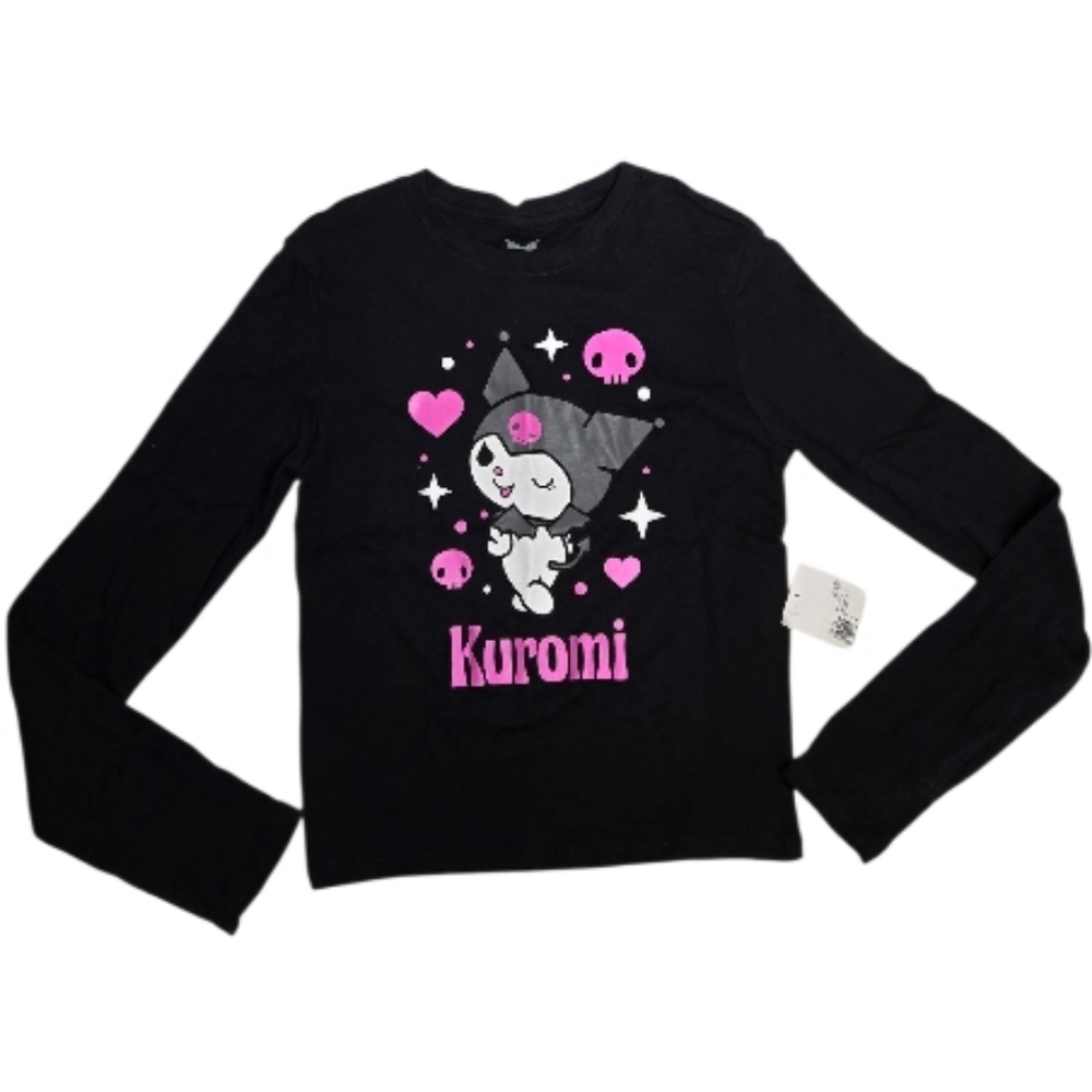 NEW Sanrio Kuromi kawaii black long sleeve tee shirt L